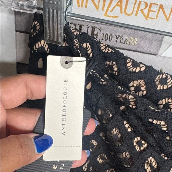 Anthropologie Current air black embroidered lace ruffled midi skirt - Picture 5 of 6